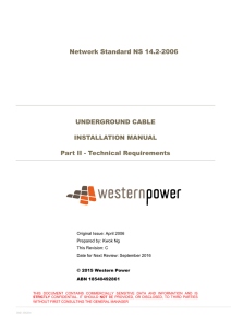 Network Standard NS 14.2-2006 UNDERGROUND CABLE INSTALLATION MANUAL Part II - Technical Requirements