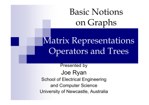 Basic Notions on Graphs Matrix Representations Operators and Trees