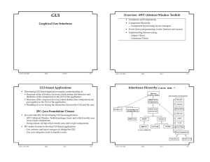 GUI Overview: AWT (Abstract Window Toolkit) Graphical User Interfaces