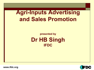 Agri-Inputs Advertising and Sales Promotion  Dr HB Singh