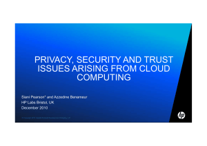 PRIVACY, SECURITY AND TRUST ISSUES ARISING FROM CLOUD COMPUTING