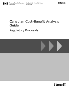 Canadian Cost-Benefit Analysis Guide Regulatory Proposals Interim