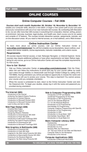 ONLINE COURSES Fall  2006 Community Education Online Computer Courses – Fall 2006