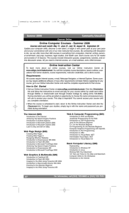 Summer 2006 Community Education Online Computer Courses - Summer 2006