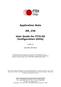 Application Note  AN_236 User Guide for FT312D
