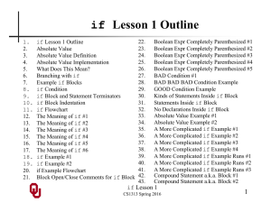 Lesson 1 Outline if