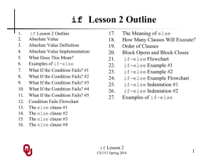 Lesson 2 Outline if