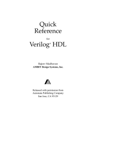 Quick Reference Verilog HDL