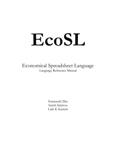 EcoSL  Economical Spreadsheet Language Language Reference Manual