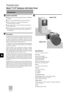 Transducers Model 773 I/P Transducer with Active Circuit Introduction Features &amp; Benefits