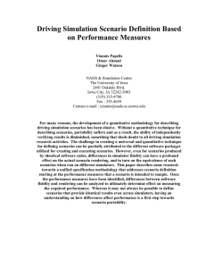 Driving Simulation Scenario Definition Based on Performance Measures