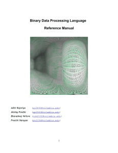 Binary Data Processing Language Reference Manual Aditi Rajoriya (