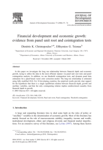 Financial development and economic growth: *, Efthymios G. Tsionas Dimitris K. Christopoulos