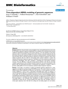 BMC Bioinformatics Time-dependent ARMA modeling of genomic sequences Jerzy S Zielinski*