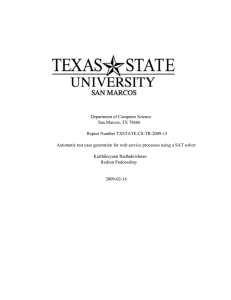Department of Computer Science San Marcos, TX 78666 Report Number TXSTATE-CS-TR-2009-13