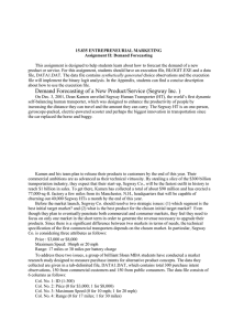 15.835 ENTREPRENEURIAL MARKETING Assignment II: Demand Forecasting