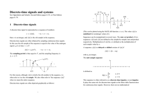 Discrete-time signals and systems 1 Discrete-time signals