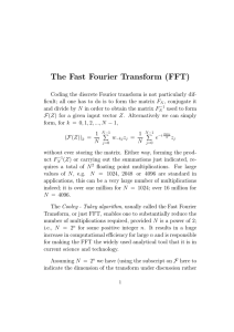 The Fast Fourier Transform (FFT)