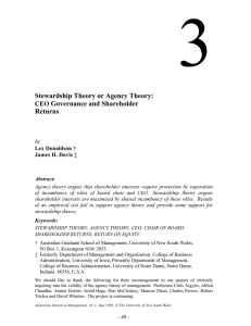 3 Stewardship Theory or Agency Theory: Governance and Shareholder Returns