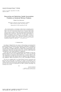 Discounting and Optimizing: Capital Accumulation Problems as Variational Minmax Problems Pierre-Yves Geoffard