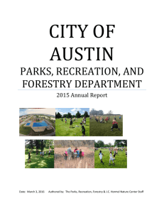 CITY OF AUSTIN PARKS, RECREATION, AND FORESTRY DEPARTMENT