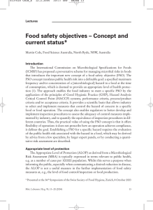 Food safety objectives – Concept and current status*