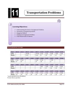 11  Transportation Problems