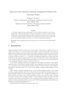 Expected Value Model for Optimal Assignment Problem with Uncertain Profits