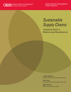 Sustainable Supply Chains:  A Guide for Small- to