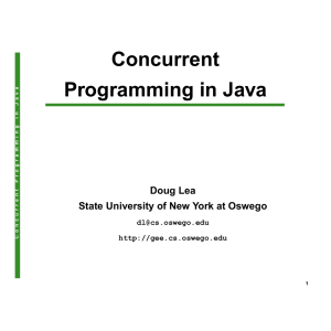 Concurrent Programming in Java Doug Lea State University of New York at Oswego