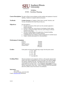 Syllabus IT392 – Facilities Planning Course Description: