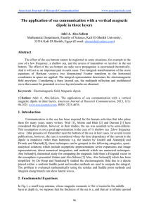 The application of sea communication with a vertical magnetic