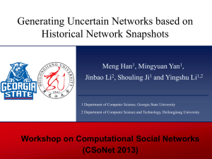 Generating Uncertain Networks based on Historical Network Snapshots Meng Han , Mingyuan Yan