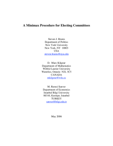 A Minimax Procedure for Electing Committees