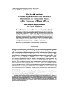 The FAST Method: Estimating Unconditional Demand Elasticities for Processed Foods