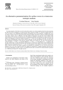 An alternative parameterisation for surface waves in a transverse isotropic medium
