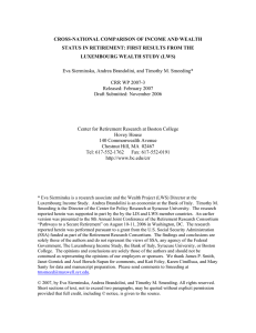 CROSS-NATIONAL COMPARISON OF INCOME AND WEALTH LUXEMBOURG WEALTH STUDY (LWS)
