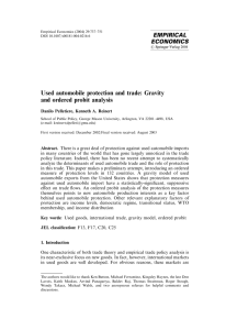 Used automobile protection and trade: Gravity and ordered probit analysis