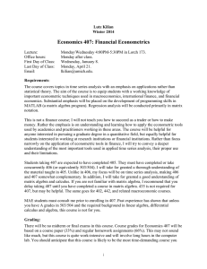 Economics 407: Financial Econometrics