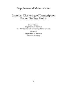 Supplemental Materials for Bayesian Clustering of Transcription Factor Binding Motifs
