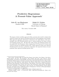 Predictive Regressions: A Present-Value Approach ∗ Jules H. van Binsbergen