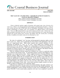 THE VALUE OF A WATER VIEW:  VARIABILITY OVER 25... COASTAL HOUSING MARKET ABSTRACT