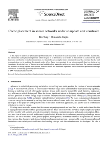 Cache placement in sensor networks under an update cost constraint ,