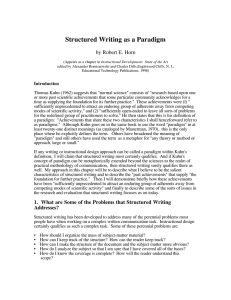 Structured Writing as a Paradigm by Robert E. Horn