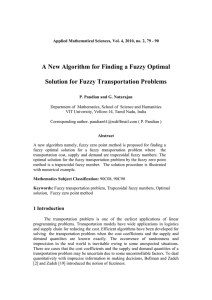 A New Algorithm for Finding a Fuzzy Optimal