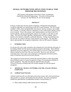 NEURAL NETWORK WITH APPLICATION TO REAL TIME PHONEME RECOGNITION