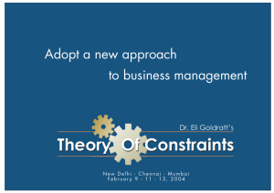Theory  Of Constraints  Adopt a new approach to business management