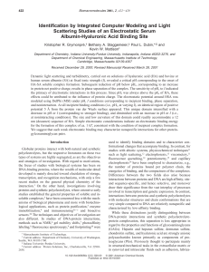 Identification by Integrated Computer Modeling and Light Albumin-Hyaluronic Acid Binding Site