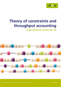 Theory of constraints and throughput accounting  Topic Gateway Series No. 26
