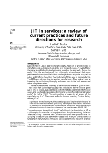 JIT in services: a review of current practices and future